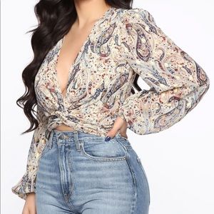 FashionNova Gold Flecks in Your Edges Top